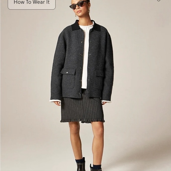 Jcrew Collection Barn Jacket Sweater Coat in Boiled Wool NWT - Picture 2 of 9